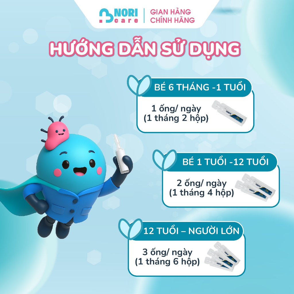 [Mua 3 Tặng 1] Combo 3 Hộp Men Vi Sinh Cho Bé NORITA Bổ Sung Bào Tử Lợi Khuẩn Hỗ Trợ Trẻ Ăn Ngon, Cải Thiện Táo Bón