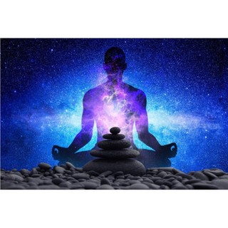 Tranh dán tường phòng tập yoga, decor phòng tập yoga, tranh 3D dán tường in trên chất liệu vải lụa (tặng kèm keo dán)