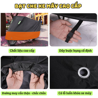 Bạt trùm xe máy PEVA 2 lớp cao cấp chống nắng mưa cho xe Sh, Lead, Vision, Wave (Bạt che xe máy)