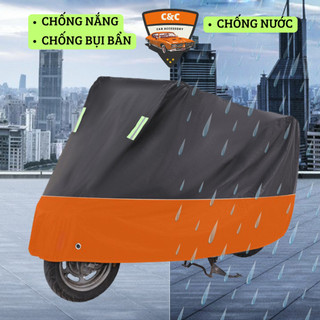 Bạt trùm xe máy PEVA 2 lớp cao cấp chống nắng mưa cho xe Sh, Lead, Vision, Wave (Bạt che xe máy)