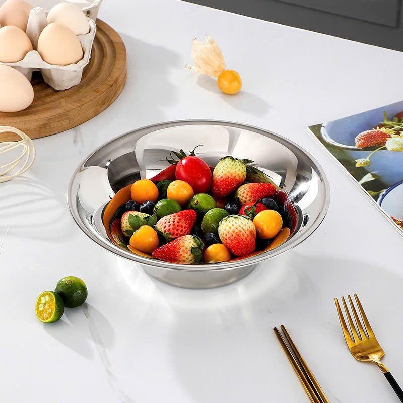 Khay Đĩa KINSGEM by Chockmen Inox Cao Cấp Bát Hoa Quả Dày Dặn Khay Đựng Đồ Ăn Khay Đa Năng Nhà Bếp