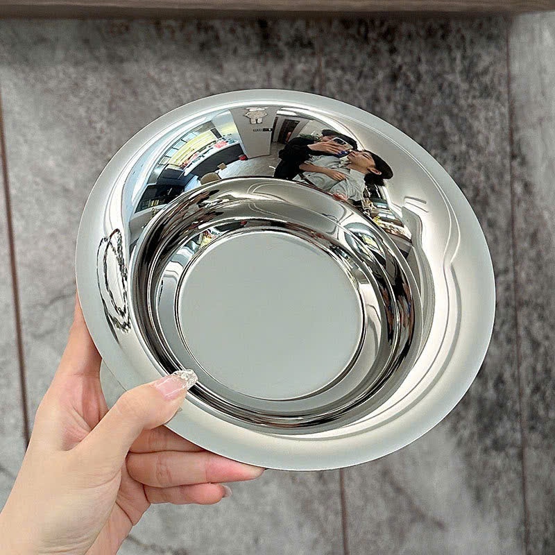 Khay Đĩa KINSGEM by Chockmen Inox Cao Cấp Bát Hoa Quả Dày Dặn Khay Đựng Đồ Ăn Khay Đa Năng Nhà Bếp