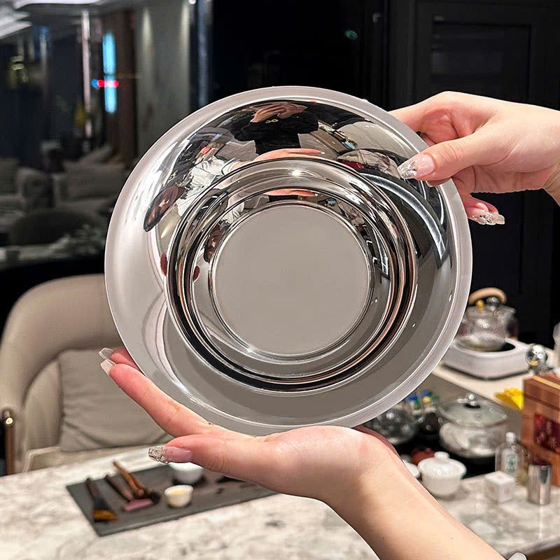 Khay Đĩa KINSGEM by Chockmen Inox Cao Cấp Bát Hoa Quả Dày Dặn Khay Đựng Đồ Ăn Khay Đa Năng Nhà Bếp