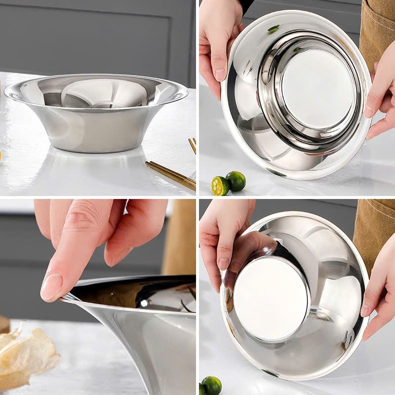 Khay Đĩa KINSGEM by Chockmen Inox Cao Cấp Bát Hoa Quả Dày Dặn Khay Đựng Đồ Ăn Khay Đa Năng Nhà Bếp