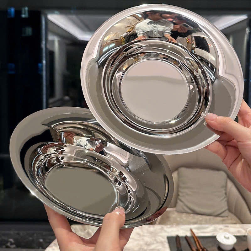 Khay Đĩa KINSGEM by Chockmen Inox Cao Cấp Bát Hoa Quả Dày Dặn Khay Đựng Đồ Ăn Khay Đa Năng Nhà Bếp