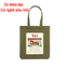 Túi tote xanh lá có khóa kéo Tết Là... túi canvas Tết vui vẻ Happy tết 2026 đeo vai đi chơi đi học 35X40CM tuie0258