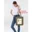 Túi tote xanh lá có khóa kéo Tết Là... túi canvas Tết vui vẻ Happy tết 2026 đeo vai đi chơi đi học 35X40CM tuie0258