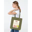 Túi tote xanh lá có khóa kéo Tết Là... túi canvas Tết vui vẻ Happy tết 2026 đeo vai đi chơi đi học 35X40CM tuie0258