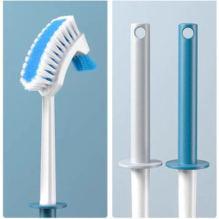 Cây cọ vệ sinh toilet 2 đầu có móc treo tường chà cọ nhà vệ sinh phòng tắm góc hẹp cạnh tường dễ dàng sử dụng