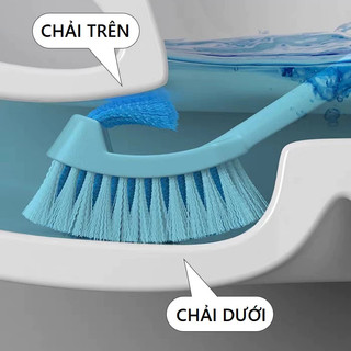 Cây cọ vệ sinh toilet 2 đầu có móc treo tường chà cọ nhà vệ sinh phòng tắm góc hẹp cạnh tường dễ dàng sử dụng
