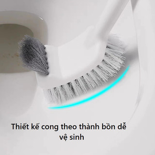 Cây cọ vệ sinh toilet 2 đầu có móc treo tường chà cọ nhà vệ sinh phòng tắm góc hẹp cạnh tường dễ dàng sử dụng