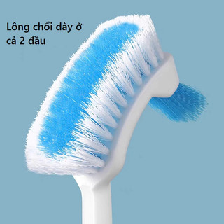 Cây cọ vệ sinh toilet 2 đầu có móc treo tường chà cọ nhà vệ sinh phòng tắm góc hẹp cạnh tường dễ dàng sử dụng