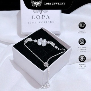 Lắc tay bạc ta LoPa dáng bốn lá rút may mắn điệu đà nhẹ nhàng