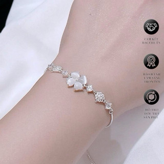 Lắc tay bạc ta LoPa dáng bốn lá rút may mắn điệu đà nhẹ nhàng