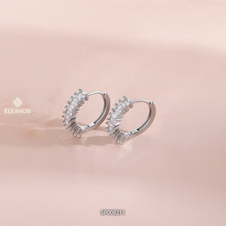 Bông tai nữ chuôi bạc 925 Eleanor Accessories đính đá phụ kiện trang sức khuyên tai tròn 8211