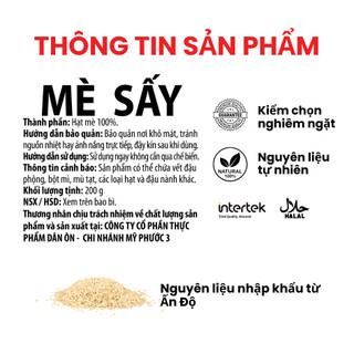 Hạt Mè Trắng Rang Dan D Pak I Sesame Seeds White Toasted I 200g