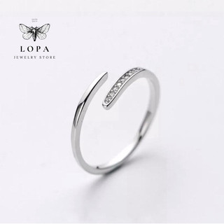 [Hàng chính hãng]Nhẫn SK96 que bạc ta freesize chính Hãng-Bạc LOPA
