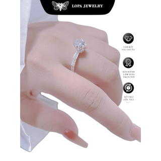 Nhẫn nữ SK97 Bạc LoPa,dáng nhẫn đốt trúc đính đá nhẹ nhàng tinh tế,Bạc LoPa