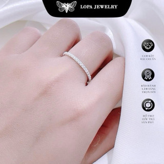 Nhẫn SK39 Bạc LoPa dáng 1 hàng full đá dáng mảnh mảnh bạc ta LoPa
