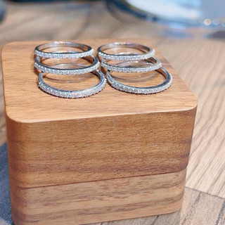 Nhẫn SK39 Bạc LoPa dáng 1 hàng full đá dáng mảnh mảnh bạc ta LoPa