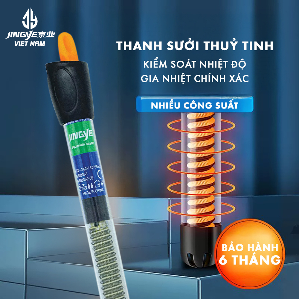 Sưởi Thủy Tinh JINGYE cho bể cá 100W 150W 200W 300W