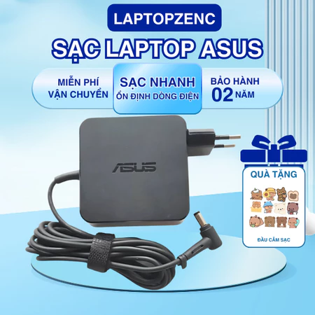 Sạc Laptop Asus 65W/90W, Sạc Asus Chân To/Nhỏ, Cục Sạc Máy Tính Asus Vivobook, Bảo Hành 24 Tháng.
