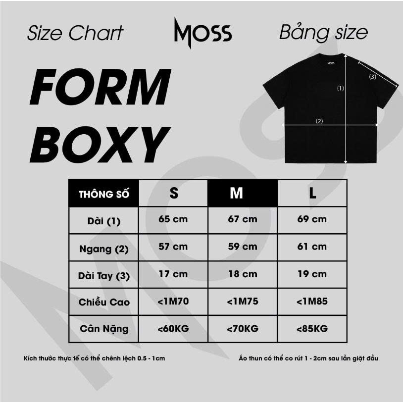 ÁO THUN BOXY 260GSM IN LOGO CAO SU NỔI - "BASIC MOSS" - CHẤT COTTON 100% 260GSM PREMIUM MOSS.STU