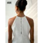 SOFIA DRESS - Đầm Trắng Ngắn Cổ Yếm Dáng Chữ A Thanh Lịch, Váy Dự Tiệc Sang Trọng Không Tay, Váy Mini Dress Nữ Cao Cấp