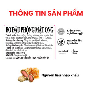 Bơ Đậu Phộng Mật Ong Dan D Pak I Honey Peanut Butter I 500g