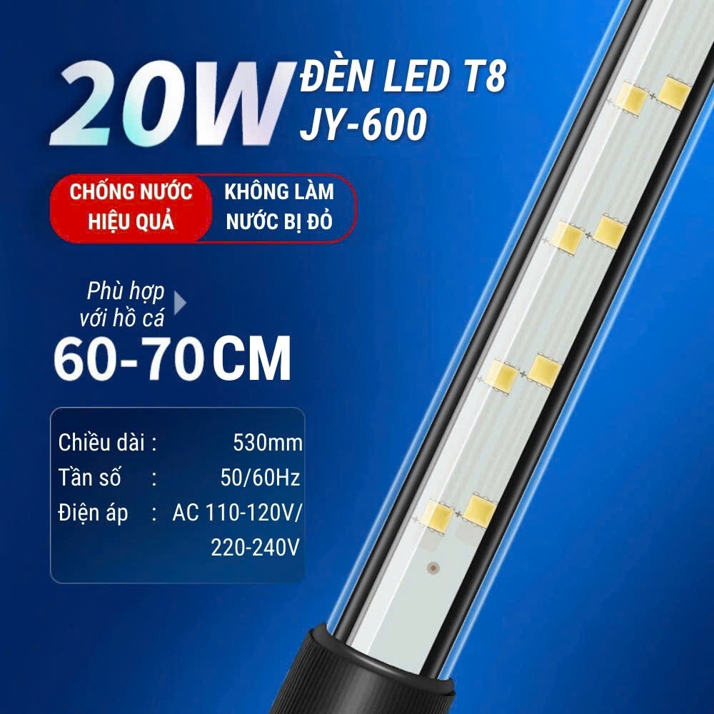 Đèn Led T8 JINGYE JY600/800/1000/1200/1500/1800 . Đỏ Cá Không Đỏ Nước , Tiết Kiệm Điện