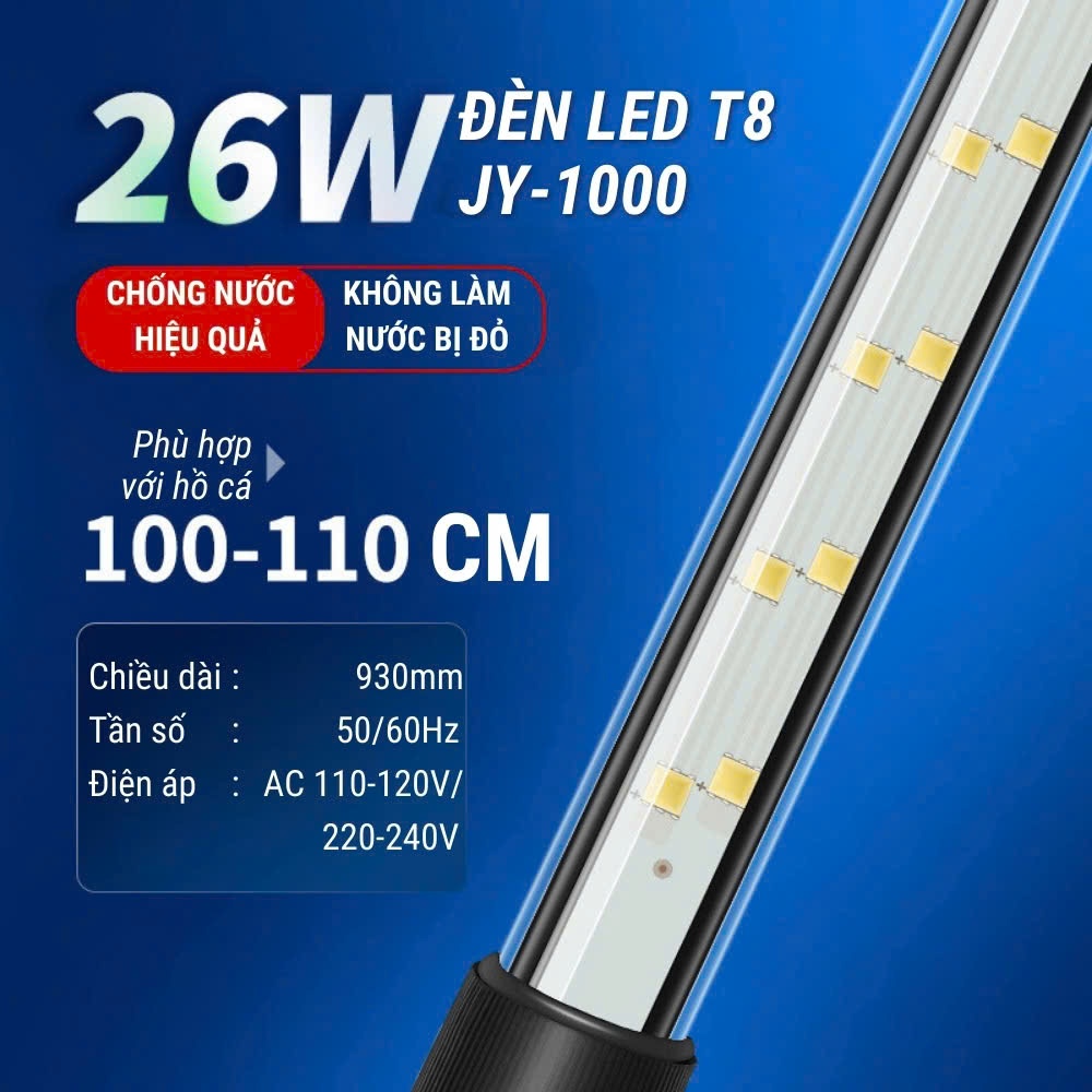 Đèn Led T8 JINGYE JY600/800/1000/1200/1500/1800 . Đỏ Cá Không Đỏ Nước , Tiết Kiệm Điện
