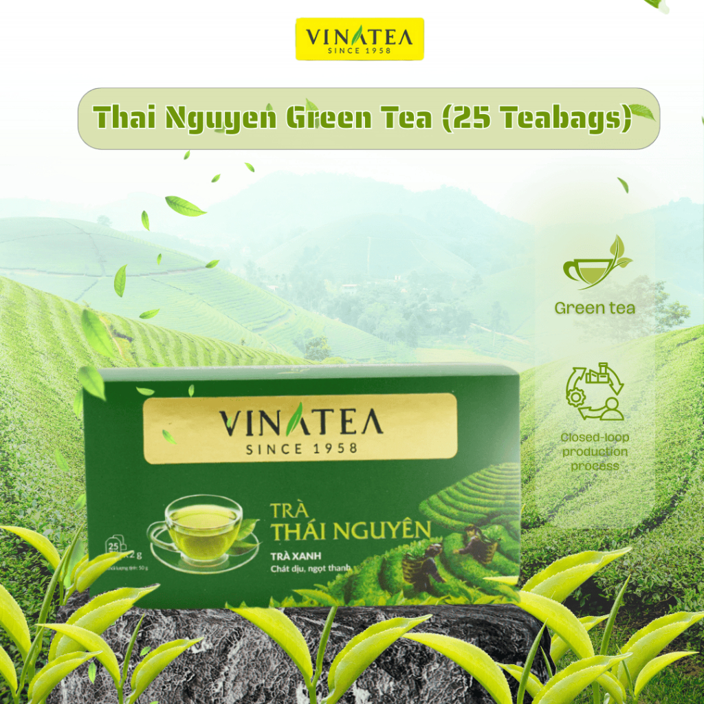 Vinatea Thai Nguyen Green Tea Bags – Lightly Astringent, Sweet and ...