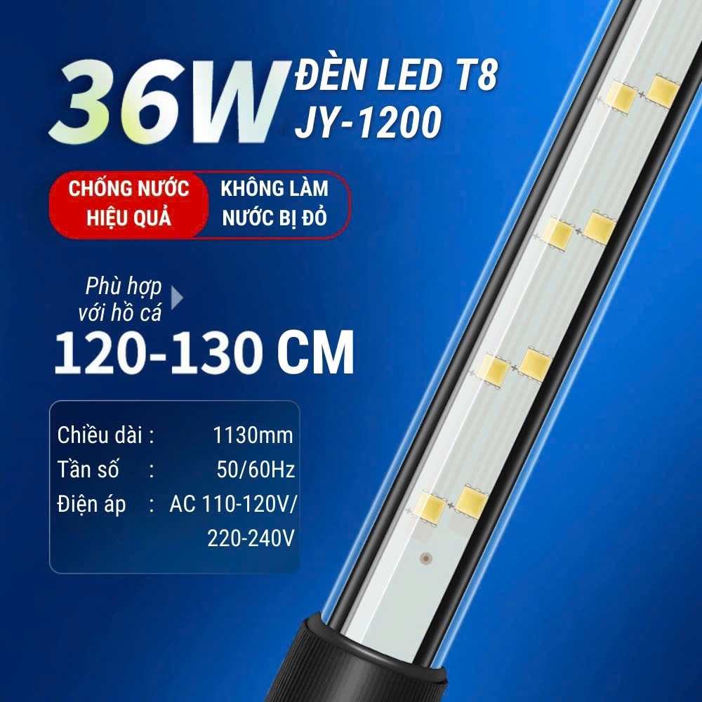 Đèn Led T8 JINGYE JY600/800/1000/1200/1500/1800 . Đỏ Cá Không Đỏ Nước , Tiết Kiệm Điện