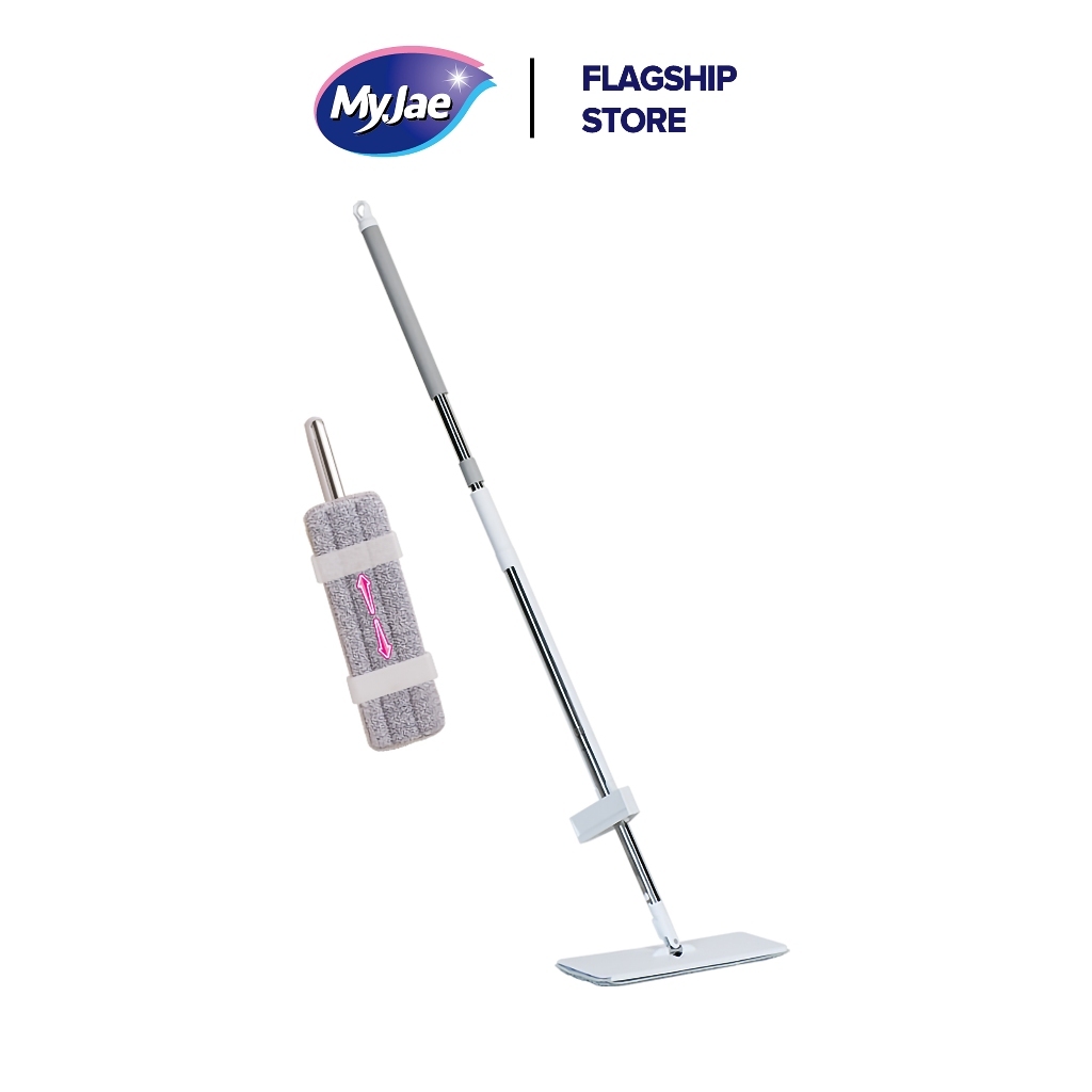 36CM-Bông Lau Thay Thế Cây Lau Nhà MyJae Đài Loan Sợi Polyester Kéo Vắt Thông Minh 360 Độ 125 cm