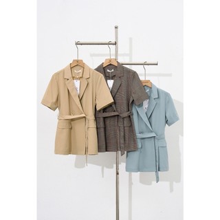 Áo Blazer Nữ Tay Ngắn Đai Rời Mặc Mùa Hè VIENNE TRAN V65D21H048