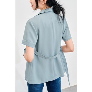Áo Blazer Nữ Tay Ngắn Đai Rời Mặc Mùa Hè VIENNE TRAN V65D21H048