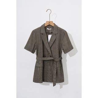 Áo Blazer Nữ Tay Ngắn Đai Rời Mặc Mùa Hè VIENNE TRAN V65D21H048