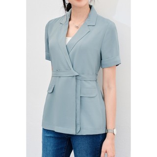 Áo Blazer Nữ Tay Ngắn Đai Rời Mặc Mùa Hè VIENNE TRAN V65D21H048