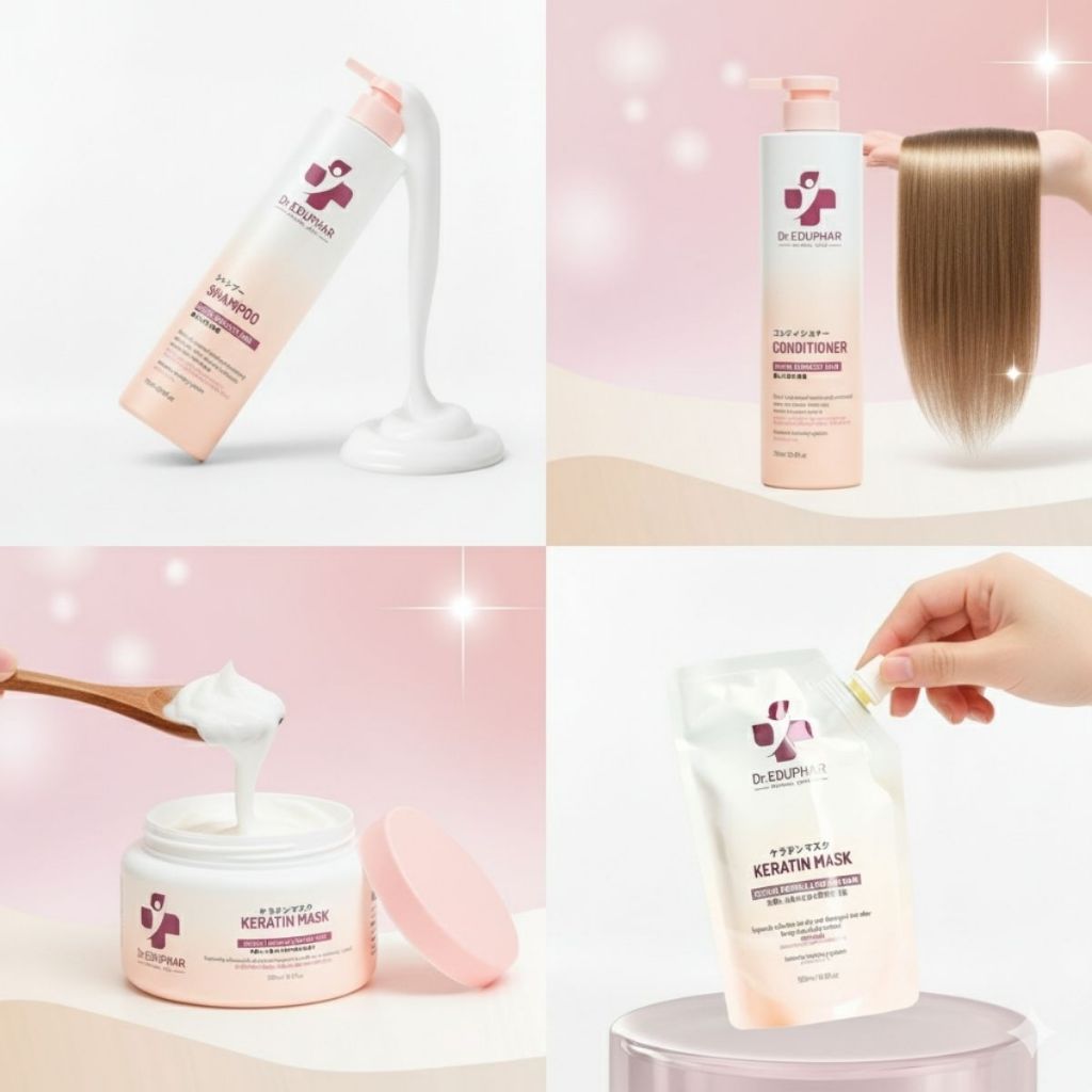 Dầu Gội Xả Thuần Chay Dr.EDUPHAR 750ml | Dưỡng Tóc Mềm Mượt, Bóng Khỏe Chuẩn Salon