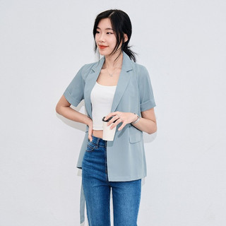 Áo Blazer Nữ Tay Ngắn Đai Rời Mặc Mùa Hè VIENNE TRAN V65D21H048