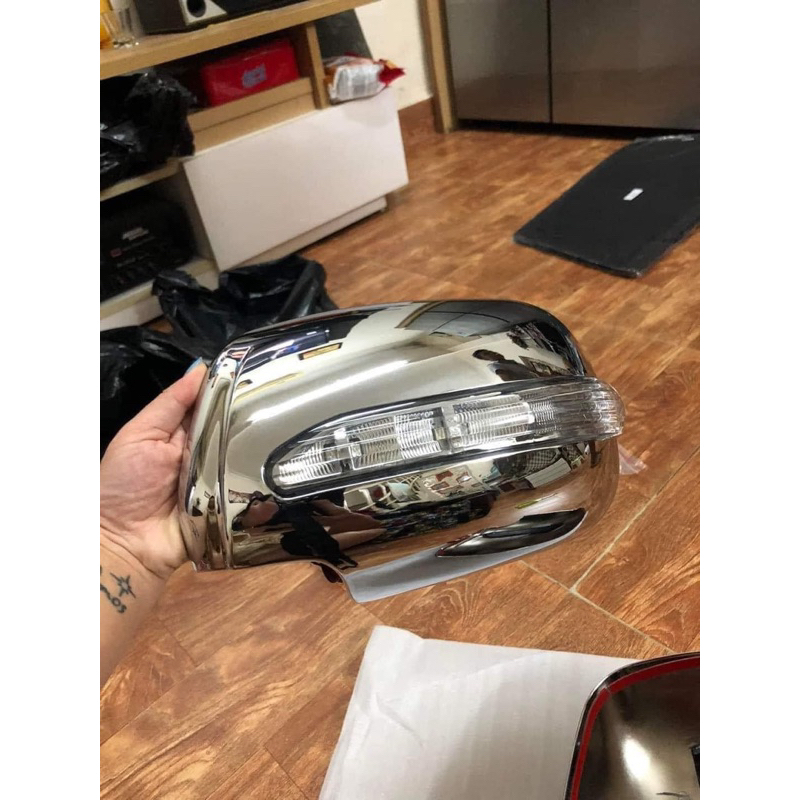 Ốp gương chiếu hậu Xe Toyota Innova/Fortuner 2006-2015 các loại (Khuyết đèn, Có đèn Lead, Không đèn), Mạ Crom, 1 cặp.