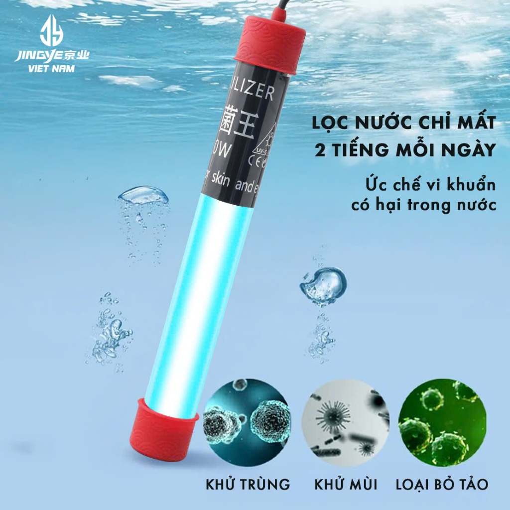 Đèn UV Diệt Khuẩn Hồ Cá JINGYE (JY-CUH) 20W - 100W Diệt Tảo Diệt Khuẩn Hồ Cá, Bảo Hành 6 Tháng