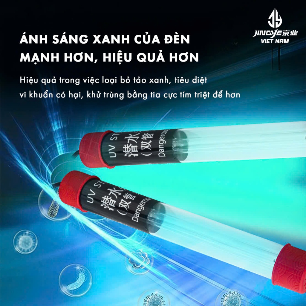 Đèn UV Diệt Khuẩn Hồ Cá JINGYE (JY-CUH) 20W - 100W Diệt Tảo Diệt Khuẩn Hồ Cá, Bảo Hành 6 Tháng