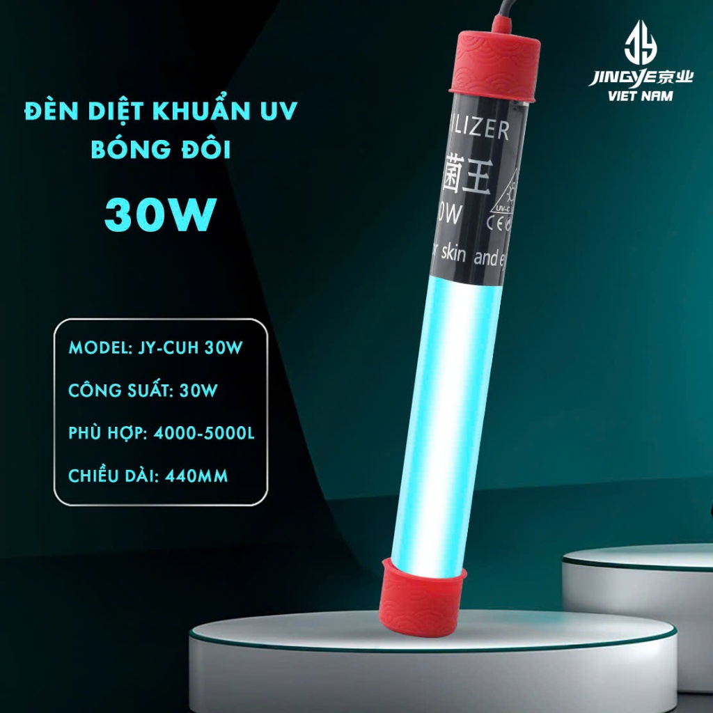 Đèn UV Diệt Khuẩn Hồ Cá JINGYE (JY-CUH) 20W - 100W Diệt Tảo Diệt Khuẩn Hồ Cá, Bảo Hành 6 Tháng