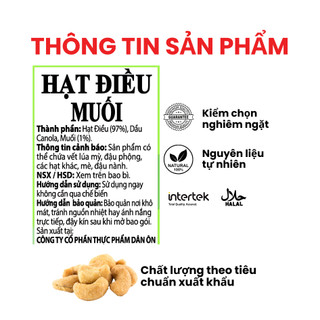 Hạt Điều Muối Việt Nam Dan D Pak I Cashews Salted I 600g