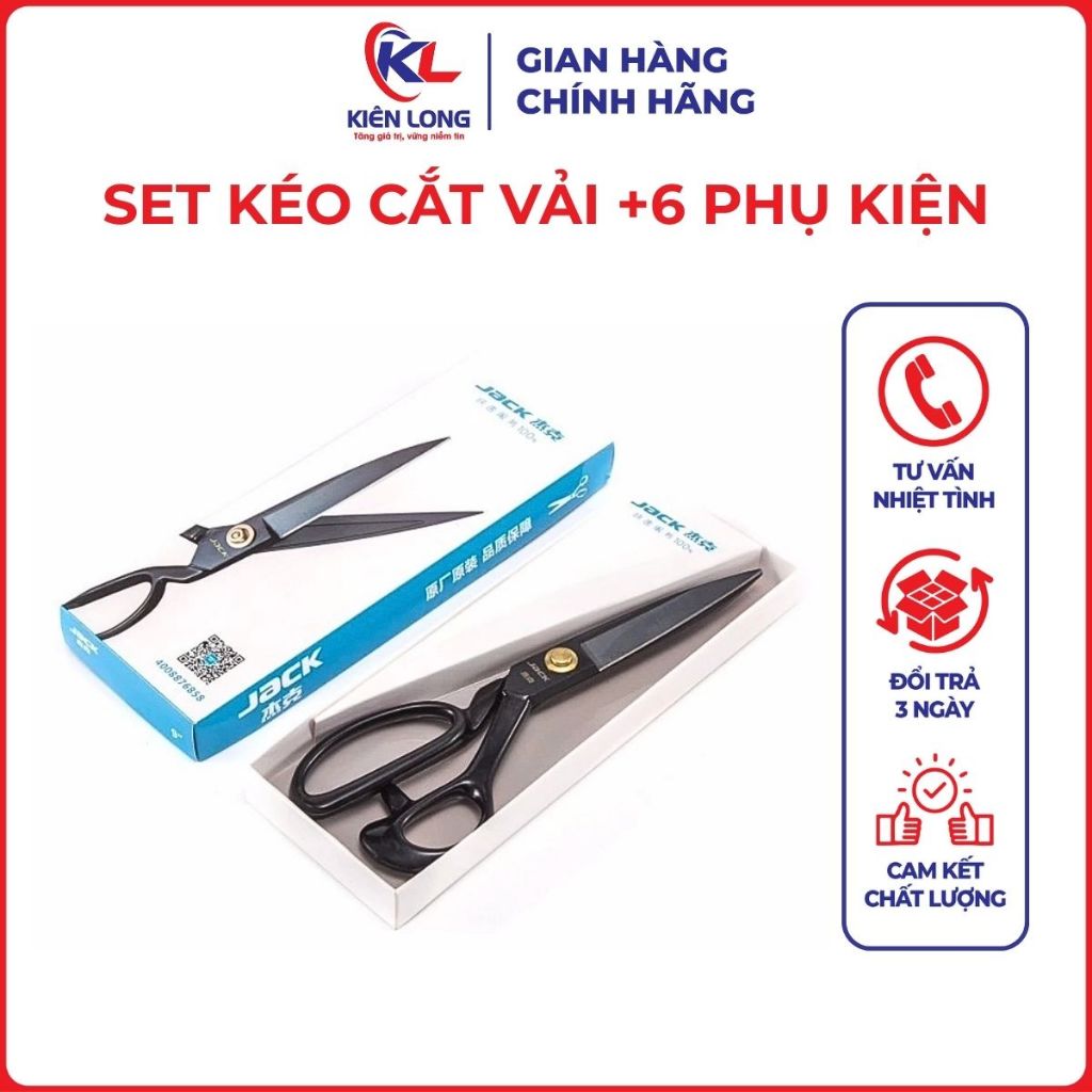 Set Kéo Cắt Vải JACK Chính Hãng + 6 Phụ Kiện May Mặc – Phụ Kiện Ngành May Công Nghiệp Đa Năng