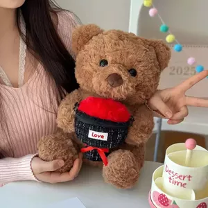 Gấu bông teddy ôm bó hoa dễ thương làm quà tặng sinh nhật, ngày lễ valentine cho bạn gái, người yêu