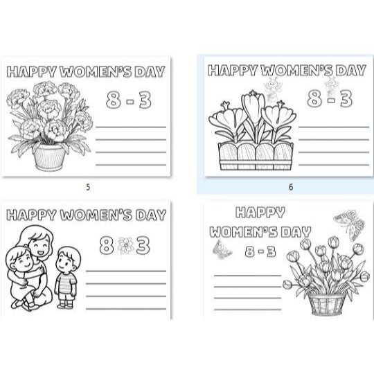 Set 12-20 thiệp tô màu chúc mừng ngày 20/10, 20/11, 8/3 để bé dành tặng cho bà, mẹ và cô những món quà bất ngờ thú vị