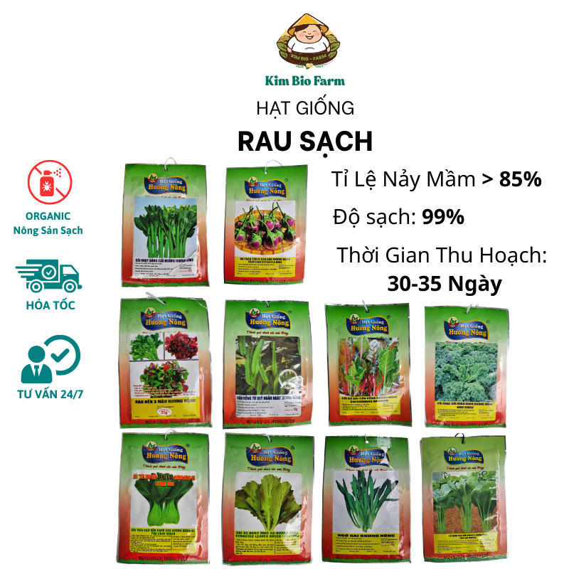 Hạt Giống Rau Sạch Hương Nông - Tỉ Lệ Nảy Mầm Cao, Phát Triển Nhanh