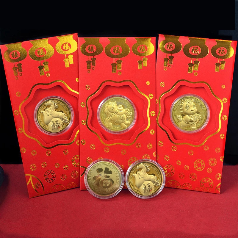 (Tết 2026) Bao lì xì hình con Ngựa mạ vàng , Bao lì xì Thần Tài quà tặng phong thủy, may mắn, tài lộc, Tết